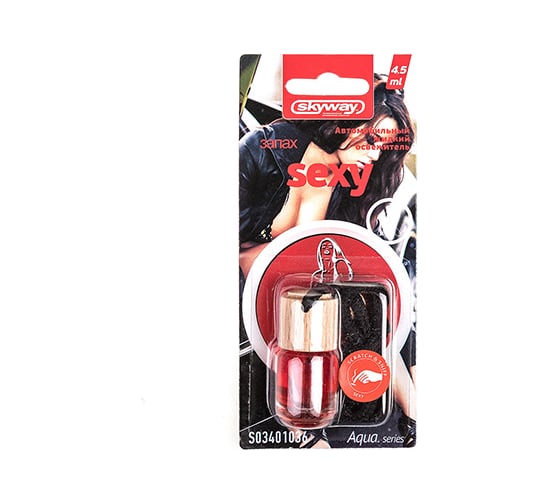 Изображение товара Ароматизатор подвесной бутылочка с деревяной крышкой SKYWAY Aqua.series Sexy S03401036
