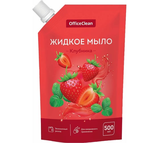 Изображение товара Жидкое мыло OfficeClean клубника, дой-пак, 500 мл 359432