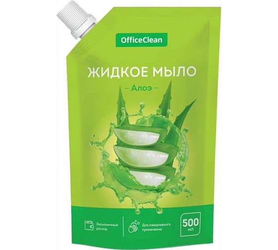 Изображение товара Жидкое мыло OfficeClean алоэ, дой-пак, 500 мл 359430