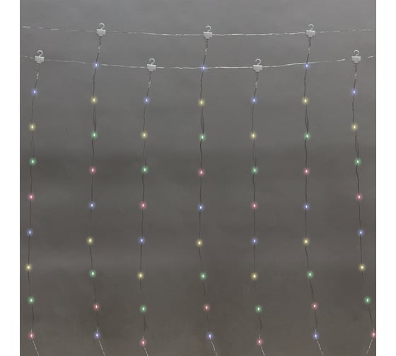 Изображение товара Гирлянда Neon-Night Дождь из росы 3x2м, 200LED мультиколор, IP20, USB + пульт управления, с крючками для крепления 315-879