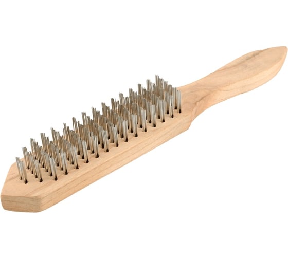 Изображение товара Металлическая 4-х рядная щетка Beril деревянная ручка 565004 12874