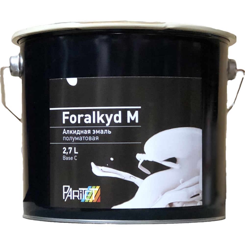 фото Алкидная полуматовая эмаль paritet color foralkyd m base c 2.7 l pa00392