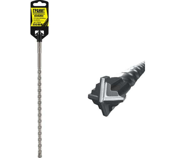 Изображение товара Бур Quadro-X (10.0х310/250 мм; SDS-plus) ГРАНИТ 410310