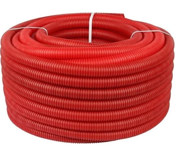 Изображение товара Гофрированная труба BYR PEX 50 в бухтах по 30 м (для БИР ПЕКС Д32) красная BYR PEX 0655