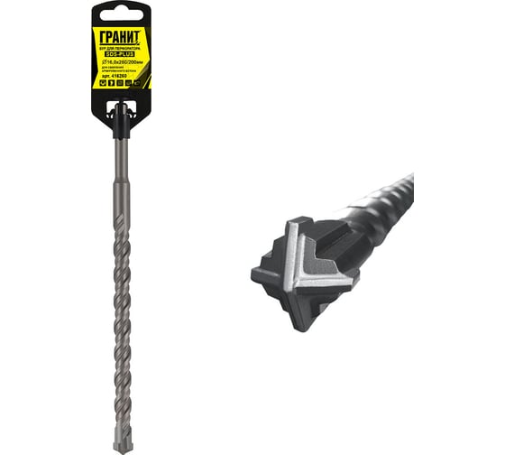 Изображение товара Бур Quadro-X (16.0х260/200 мм; SDS-plus) ГРАНИТ 416260
