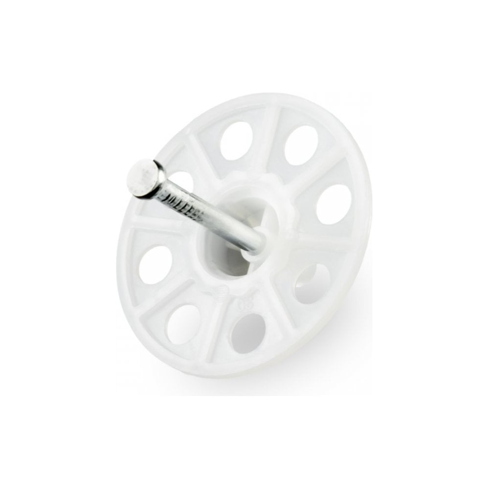 Изображение товара Тарельчатый дюбель-гриб с гвоздем Промрукав для пм in30, белый, 100 шт. PR08.12248