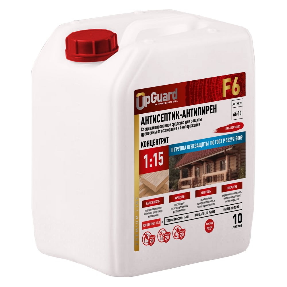 Изображение товара Антисептик-антипирен UPGUARD F6 концентрат 10 л для защиты древесины
