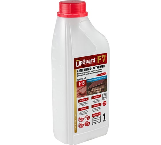 Изображение товара Антисептик-антипирен ll гр. для защиты древесины на срок до 20 лет UPGUARD F7 1л, концентрат 1:15 с контролем нанесения 67-1