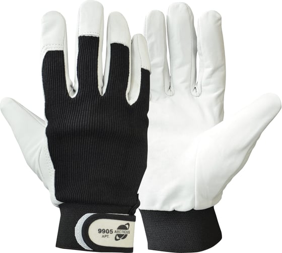 Изображение товара Комбинированные перчатки ARCTICUS натульная кожа/хб, застежка-липучка, размер 9 9905-91