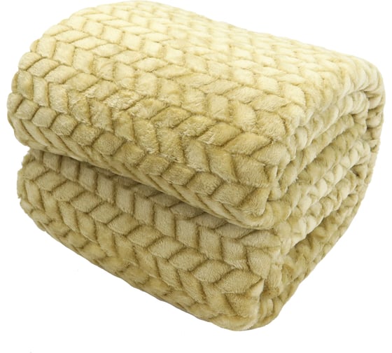 Изображение товара Плед ND Home велсофт косички, танжерин, полиэстер, 200x220 см, 260 г/м 306819