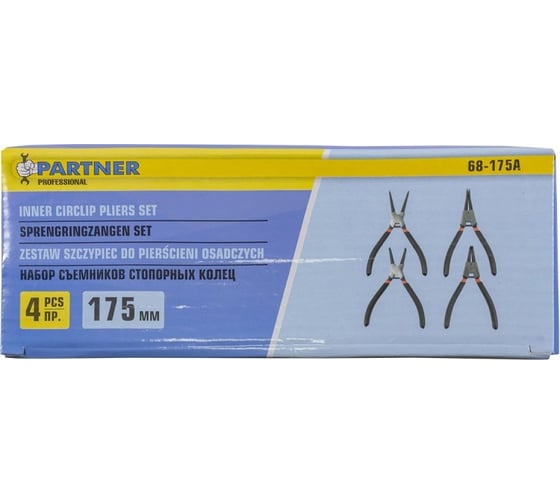 Изображение товара Набор съемников стопорных колец Partner 4пр. (175мм) на полотне PA-68-175A(6717)