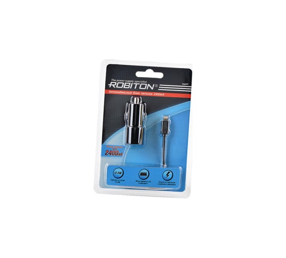 Изображение товара App04 Car Charging Kit 2.4A iPhone/iPad Robiton, /12-24V/, BL1 14261