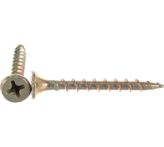 Изображение товара Саморезы с потайной головкой и крупным шагом МТК желтый цинк 1 кг, 3,5x35 113070