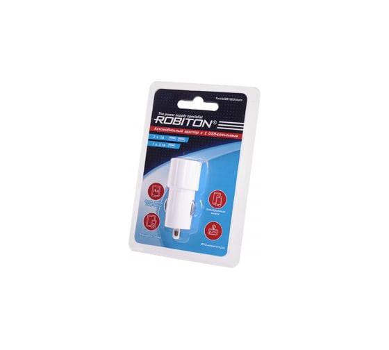 Изображение товара TwinUSB1000/Auto Robiton, 2100 мА, с 2 USB входом, /12-24V/, BL1 13776