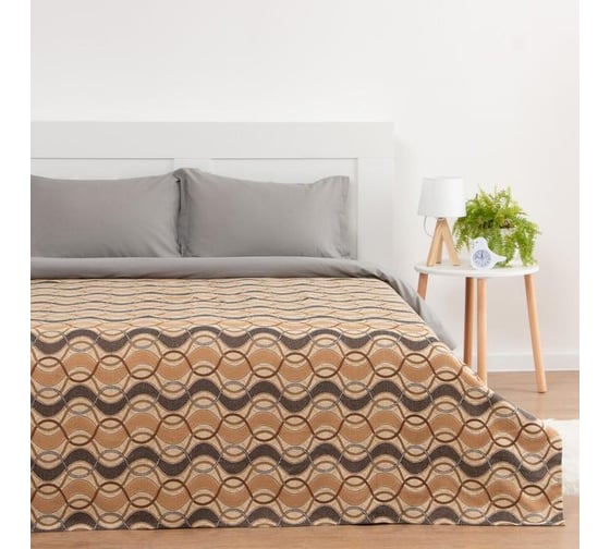 Изображение товара Гобеленовое покрывало Этель Волны 140x200 см, 300 г/м2, 30% хлопок,70% полиэтилен 4542633