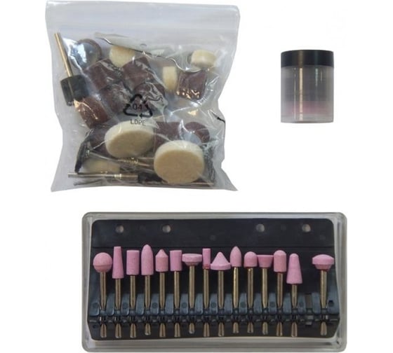 Изображение товара Набор аксессуаров для мини-дрелей 80 предметов в пластиковом кейсе Forsage F-GSK080