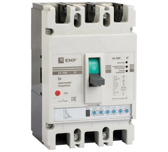 Изображение товара Автоматический выключатель EKF ВА-99М, 630/630А, 3P, 65кА, с электронным расцепителем, PROxima mccb99-630-630me