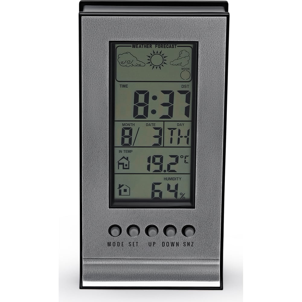 Изображение товара Погодная станция BURO H106AB серебристая измерение температуры и влажности