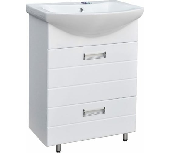 Изображение товара Тумба DORATIZ Вега 60 с 2 ящиками под умывальник Балтика, белая, 2 ящика 9912.496