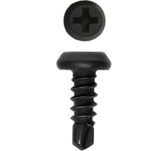 Изображение товара Саморез Доброга полуцилиндрическая, 3.5x11 мм, оксидированный, сверло,100 шт. ЦБ-00029288