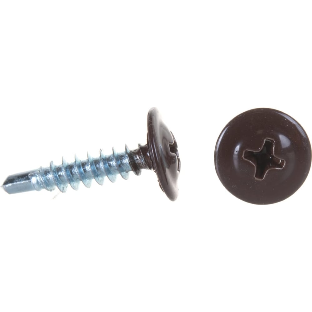 Изображение товара Саморез Доброга пресс-шайба 4.2x19 мм, оцинкованный, 100 шт., коричневый