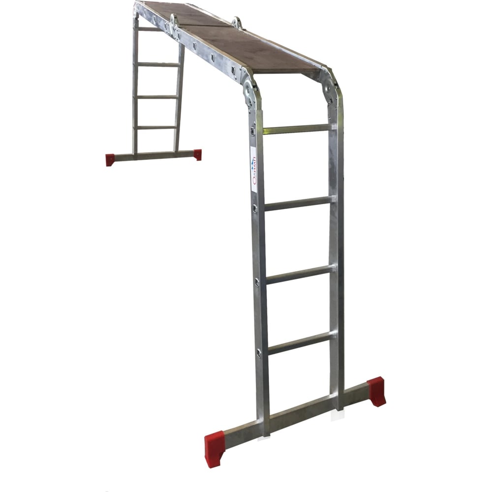 фото Четырехсекционная лестница-трансформер с площадкой олимп 4х4 2330404a