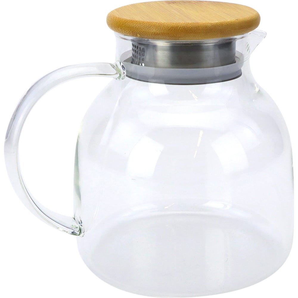 Изображение товара Заварочный чайник ND Play с бамбуковой крышкой и металлическим ситечком, в подарочной упаковке, 1200 мл, стекло 306665