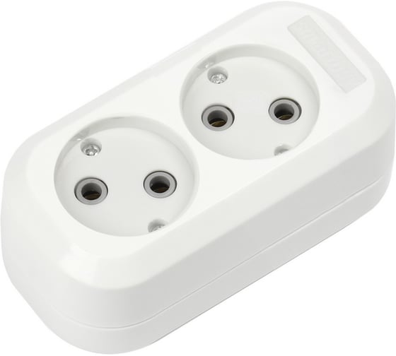 Изображение товара Колодка Smartbuy 2 гнезда 10А/2,2кВт без заземления SBE-10-2-00-N