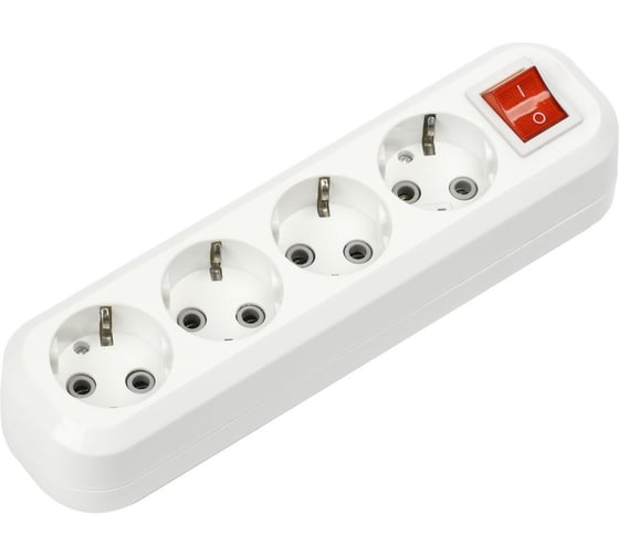 Изображение товара Колодка Smartbuy 4 гнезда 16А/3,5кВт c выключателем и заземлением SBE-16-4-00-ZS