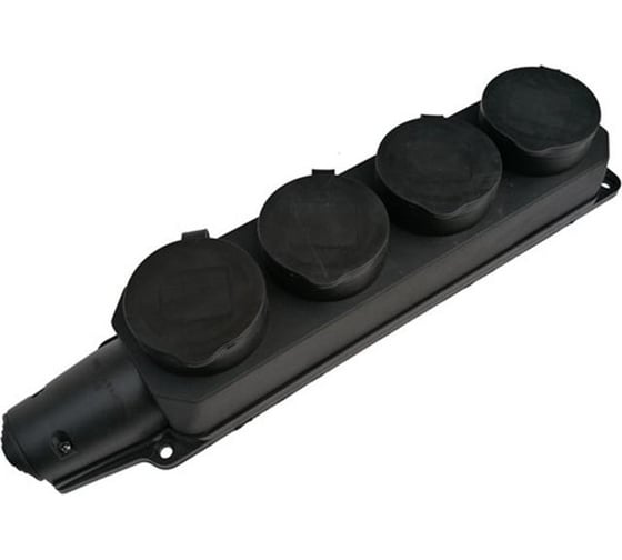 Изображение товара Розетка Smartbuy 4-х местная с защитными крышками каучуковая 230В, 2P+PE, 16A, IP44 SBE-16-4-00-R