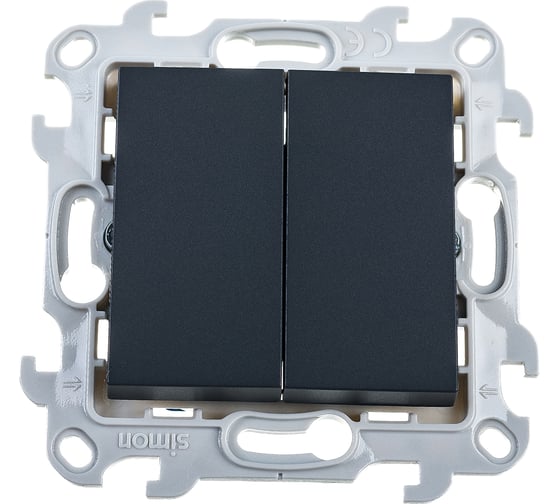 Изображение товара Двухклавишный переключатель Simon графит 2410397-038