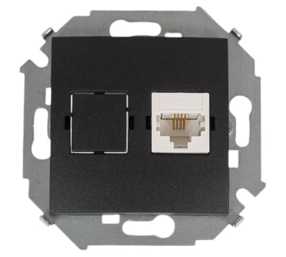 Изображение товара Телефонная розетка Simon RJ11, винтовой зажим, графит 1591480-038