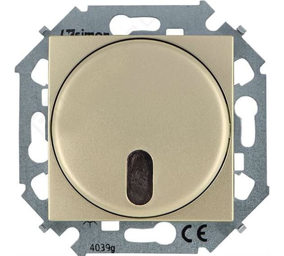 Изображение товара Светорегулятор Simon с управл. от ИК пульта, проходной, 500Вт, 230В, винтовой зажим, шампань 1591713-034