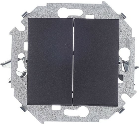 Изображение товара Двухклавишный проходной выключатель Simon 16А 250В, винтовой зажим, графит 1591397-038