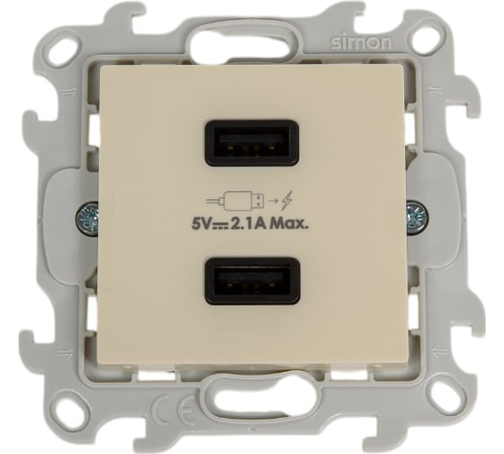 Изображение товара Зарядное устройство Simon розетка 2хUSB, сл кость 2411096-031