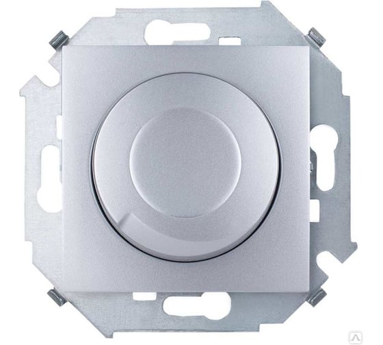 Изображение товара Поворотно-нажимной регулятор напряжения Simon 500Вт, 230В, винтовой зажим, алюминий 1591311-033