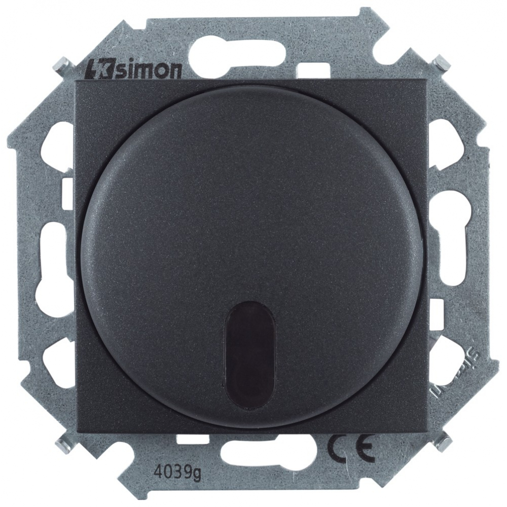 фото Светорегулятор с управлением simon от ик пульта, проходной, 500вт, 230в, винтовой зажим, графит 1591713-038