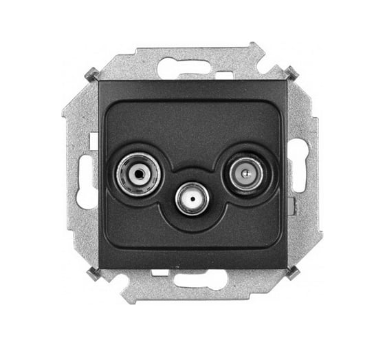 Изображение товара Розетка R-TV-SAT Simon одиночная, винтовой зажим, графит 1591466-038