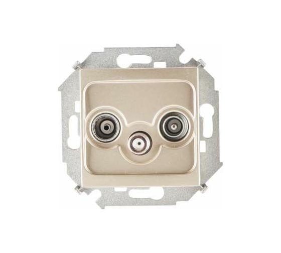 Изображение товара Розетка R-TV-SAT Simon одиночная, винтовой зажим, шампань 1591466-034