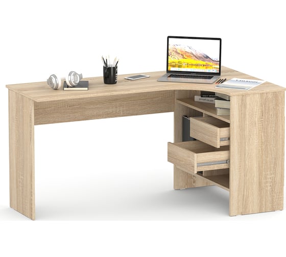 Изображение товара Письменный стол СОКОЛ СПм-25 дуб сонома, правый 00-00013780