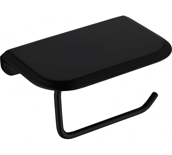 Изображение товара Бумагодержатель ABBER Nord с полкой для телефона, черный матовый AA1530B