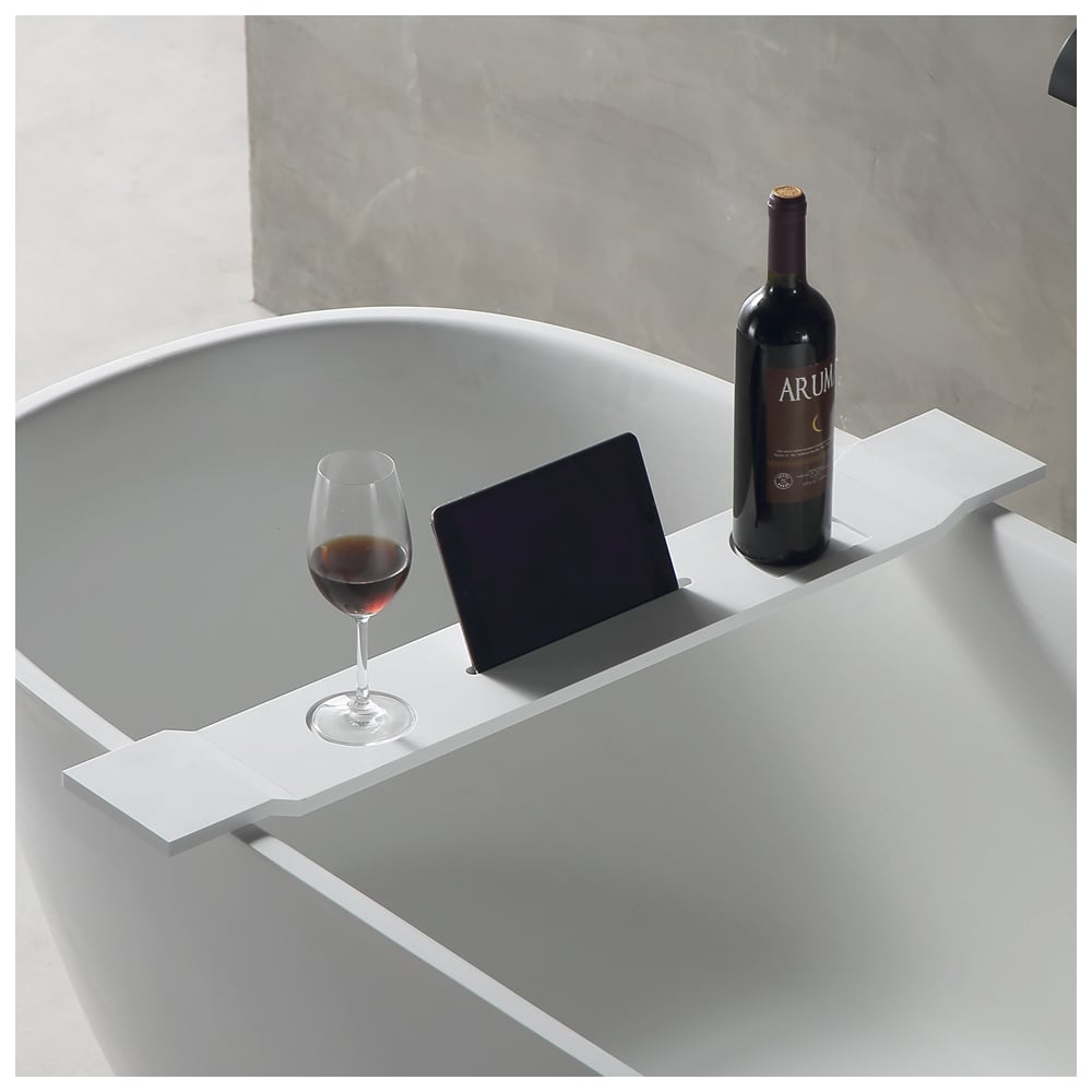 Изображение товара Полка для ванны ABBER Stein белая матовая AS1601 практичная и стильная