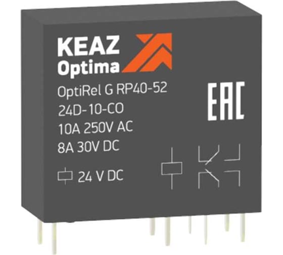 Изображение товара Реле промежуточное КЭАЗ OptiRel G RP40-52-24D-10-CO -50шт 281019