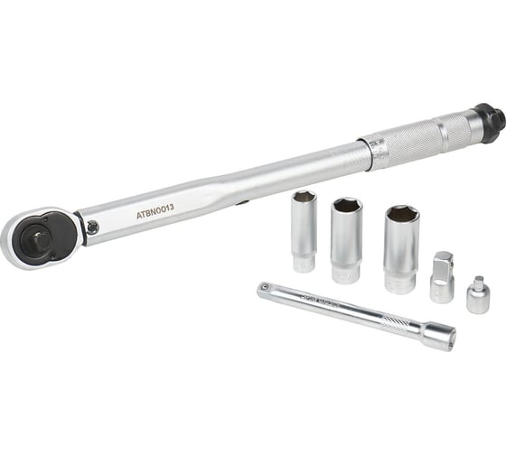Изображение товара Ключ Airline динамометрический 3/8" 19-110Нм в кейсе,набор 6 пр(адапт1/4"1/2"голов14,17,19удл150) ATBN013