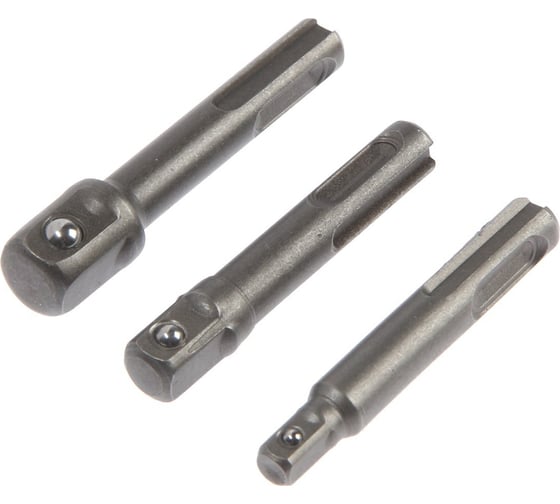 Изображение товара Набор адаптеров для торцевых головок SDS-plus, 1/2x75 мм, 3/8 и 1/4x65 мм, 3 шт ТУНДРА 7443394