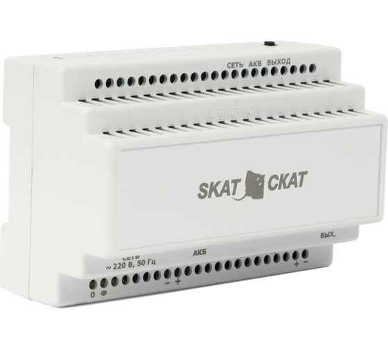 Изображение товара Малогабаритный ИБП со встроенной Li-ion АКБ СКАТ ИБП-24/1-3,2/LI-DIN 600