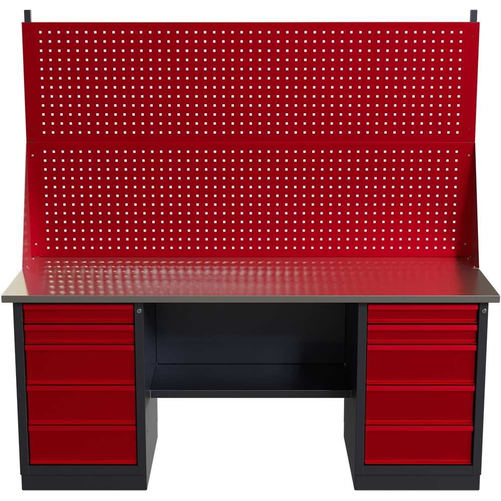 Изображение товара Слесарный двухтумбовый верстак IRONMEBEL worky wk-5 1900 с двойным экраном