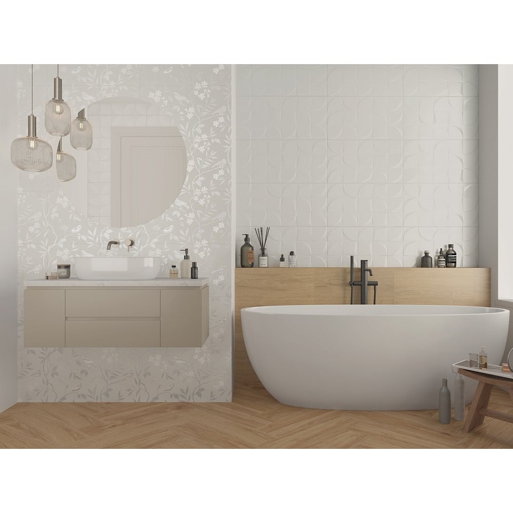 Изображение товара Настенная керамическая плитка Blanc white 30x50 см для ванны кухни