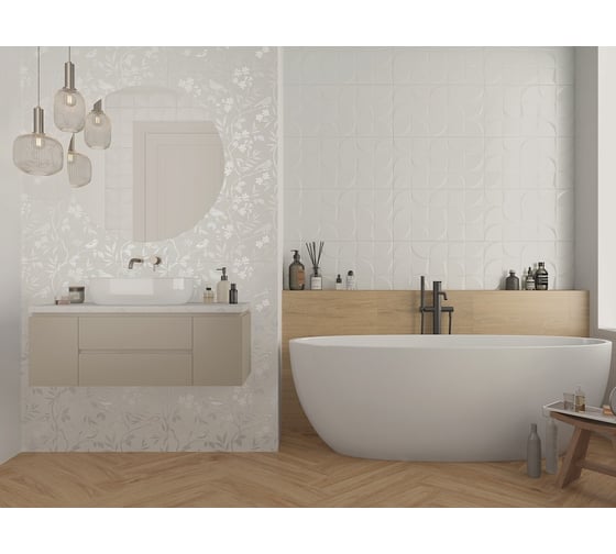 Изображение товара Настенная плитка Gracia Ceramica Blanc white белый 02, 30x50, 1.2 м2/8 шт. СК000040506