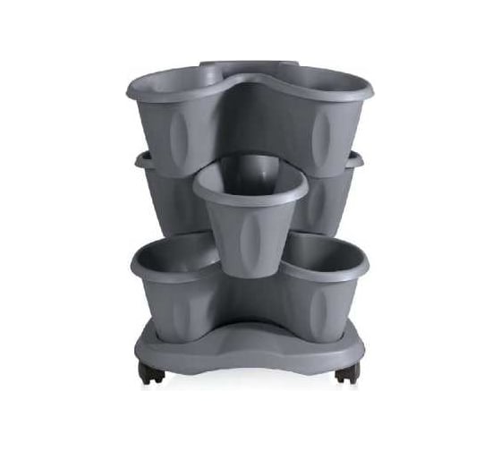 Изображение товара Каскад Bama Spa TRIFOGLIO 3 уровня, с поддоном, на колесиках, 40х51 см, серый 30018A 069581